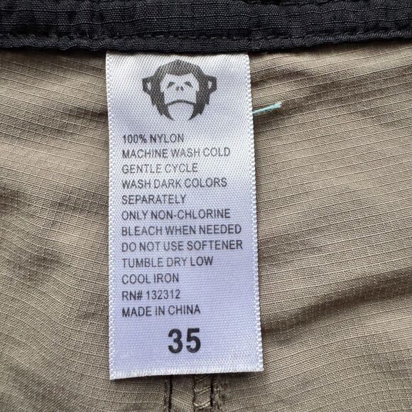 Howler Brothers Shorts‎ 35 Olive Nylon Quick Dry “Heed The Call” Hiking Fishing - Picture 9 of 16